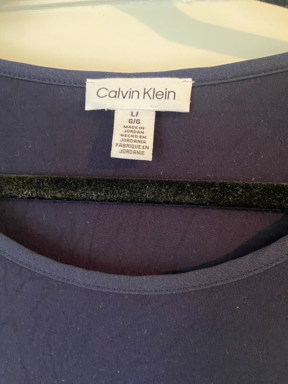 Calvin Klein‎ Womens Navy Blue Cap Sleeve Pocket High-Low Hem Top Size L - Picture 3 of 11